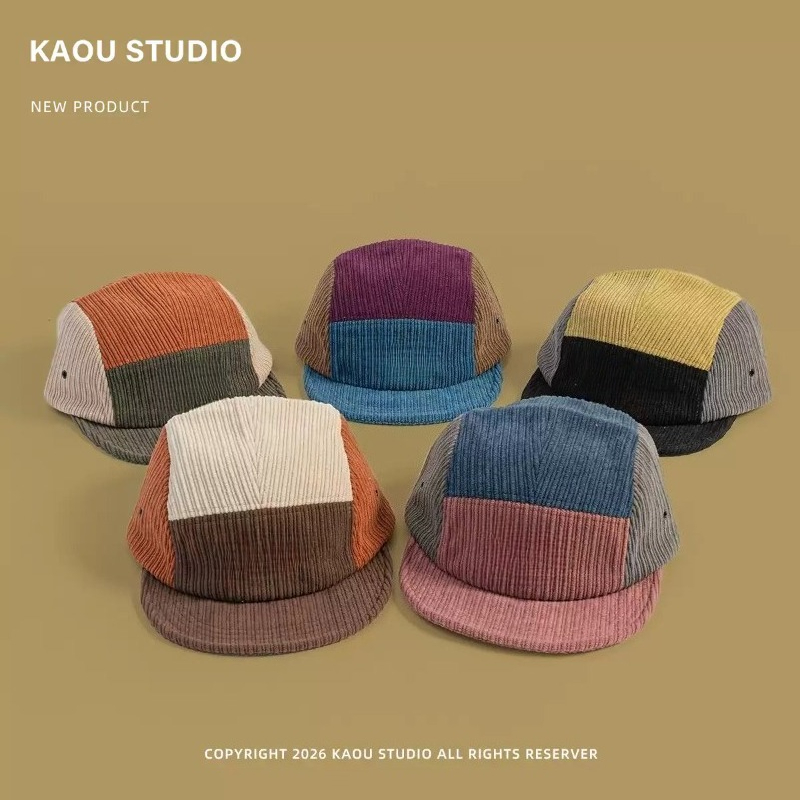 Men Women Color Block Corduroy - Corduroy Cap 5 Panel recension och pris