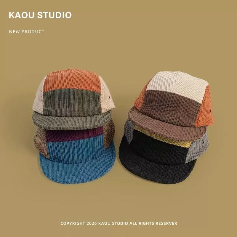 Men Women Color Block Corduroy - Corduroy Cap 5 Panel recension och pris