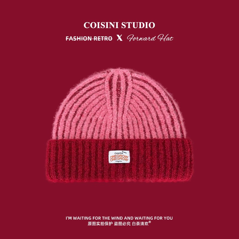 Women Striped Fuzzy Knit Beani - Beanie Cuffed Knit recension och pris